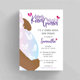 Butterfly Kisses Baby Shower Invitation