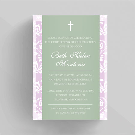 Adorning Christening Baptism Invitation