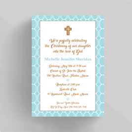 Decorative Baptism Christening Invitation