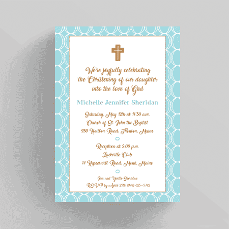 Decorative Baptism Christening Invitation