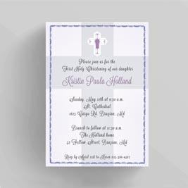 French Lavender Baptism or Christening Invitation