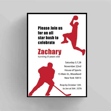 Basketball and Hockey Player Invitation