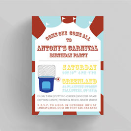 Dunk Tank Carnival Birthday Invitation