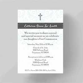 Ribbon-&-Damask-Communion Invitation