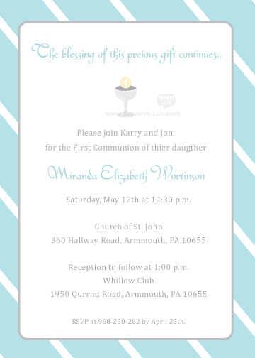 Blessed Cup Communion Invitation