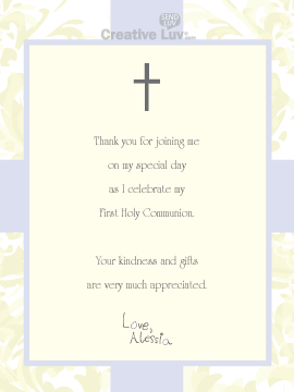 Damask Cream Thank You Card