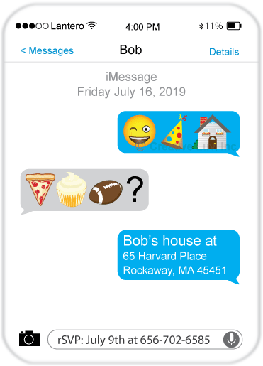 iMessage Birthday Invitation