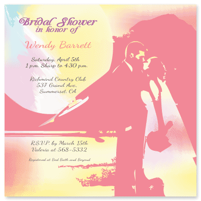 Kiss of Bride & Groom Bridal Shower Invitation