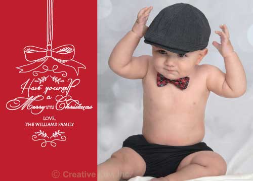 Merry little Christmas Photo Flat Card