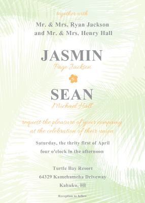 Palm Leaves Wedding Invitation