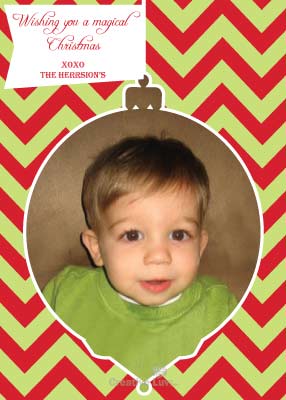 Silhouette Orament on Chevron Photo Flat Card